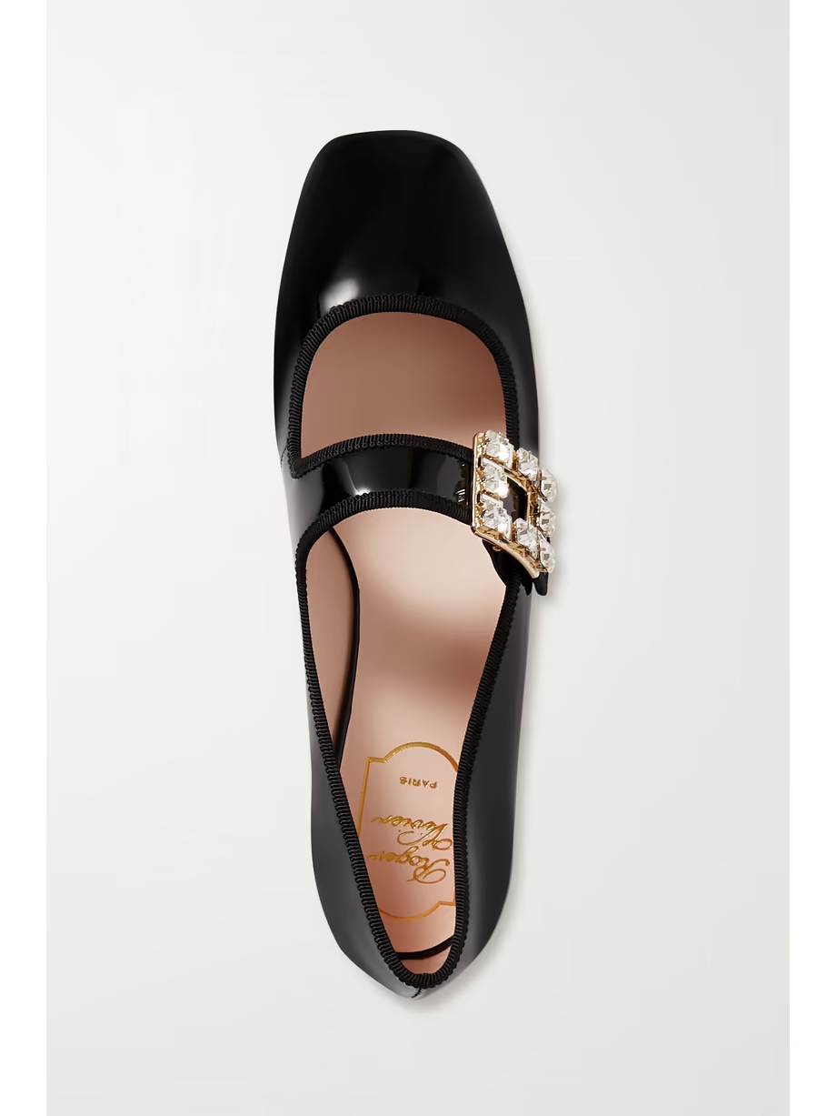 Très Vivier Strass Babies crystal-embellished patent-leather ballet flats Très Vivier Strass Babies crystal-embellished patent-leather ballet flats