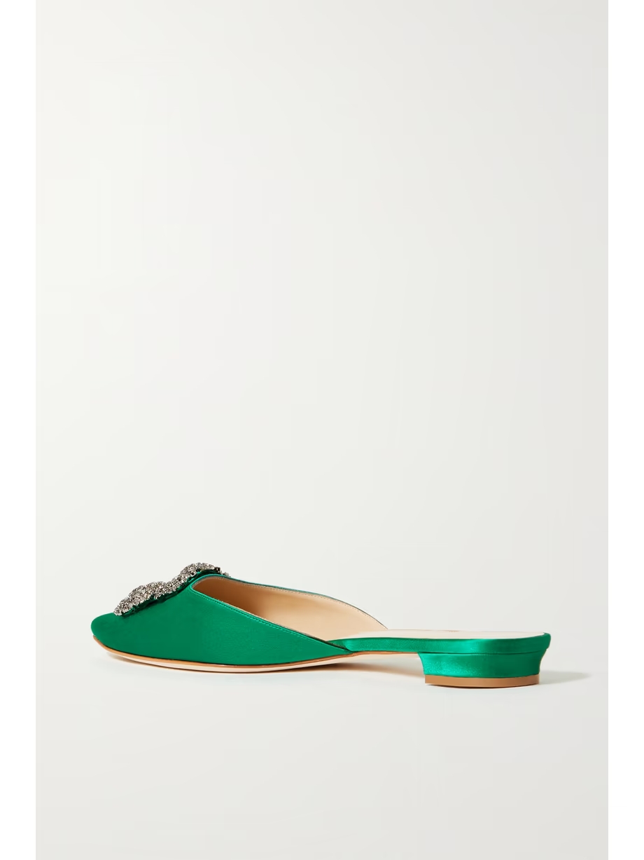 Hangisi embellished satin slippers Hangisi embellished satin slippers
