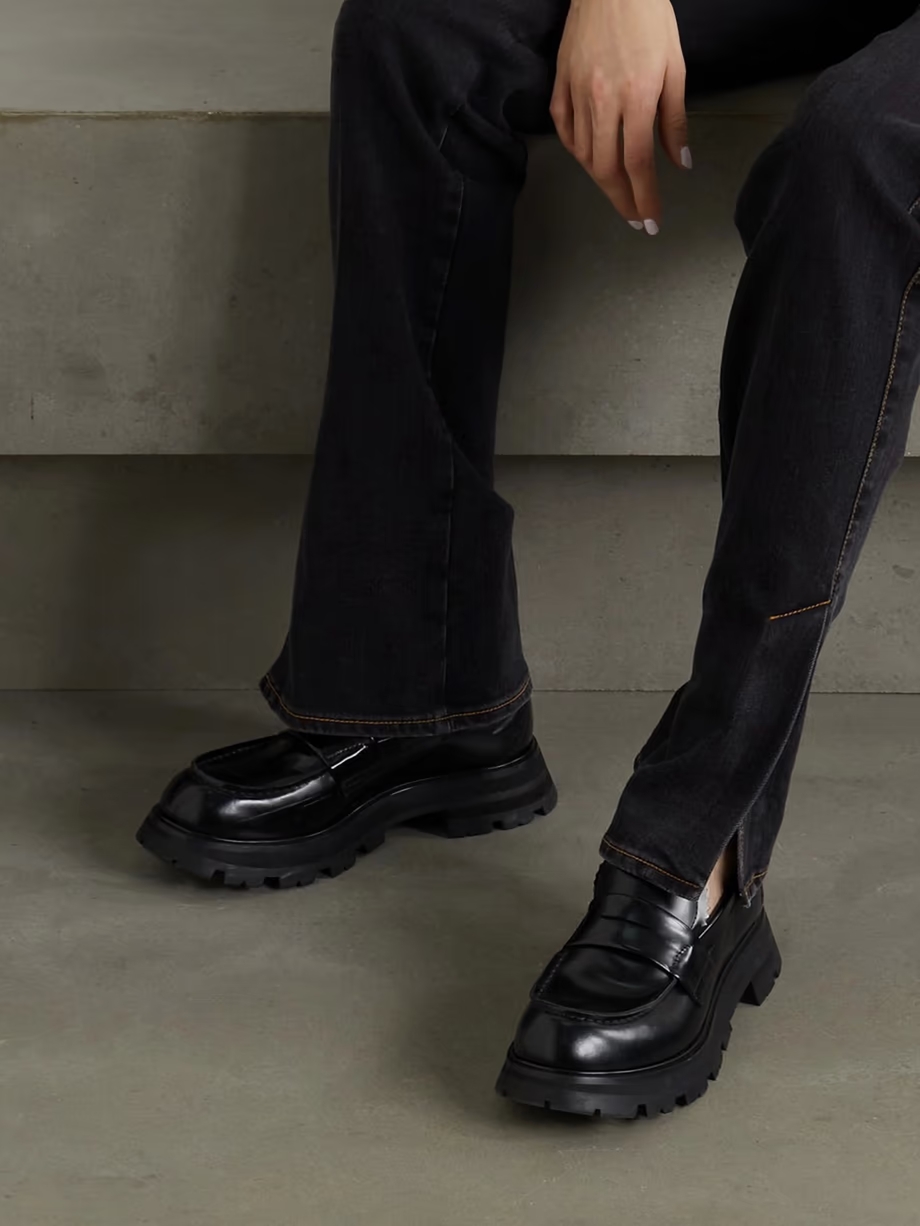 Glossed-leather exaggerated-sole loafers Glossed-leather exaggerated-sole loafers