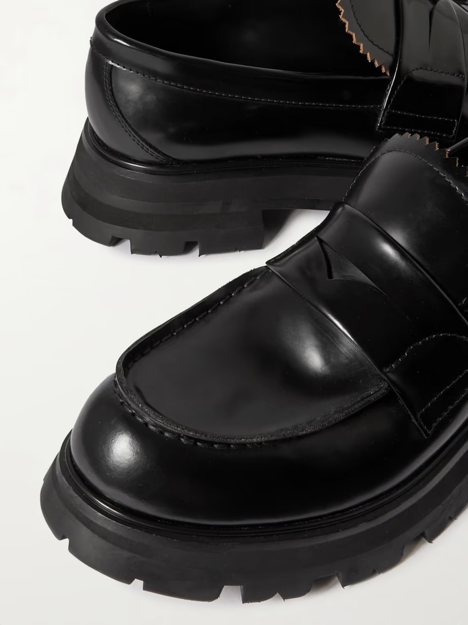 Glossed-leather exaggerated-sole loafers Glossed-leather exaggerated-sole loafers