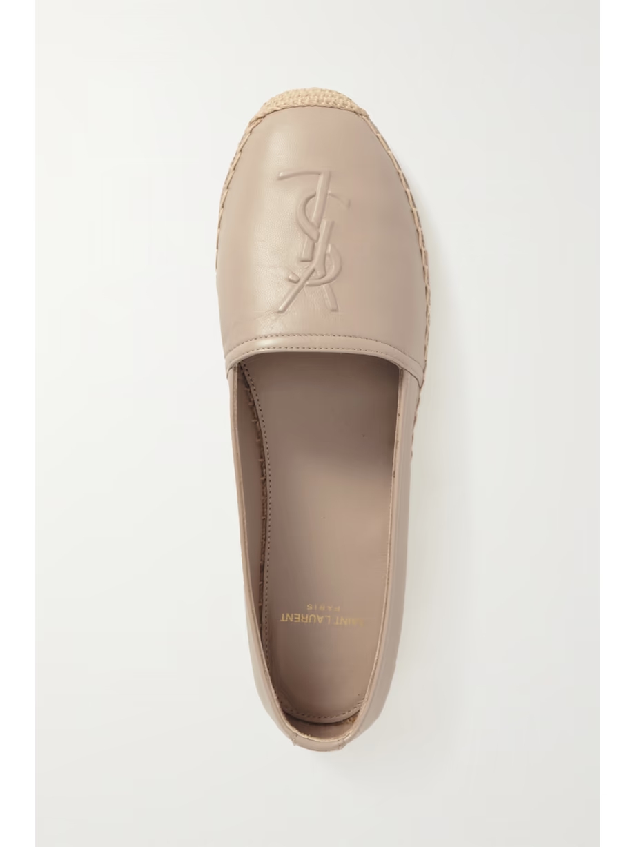 Logo-embossed leather espadrilles Logo-embossed leather espadrilles