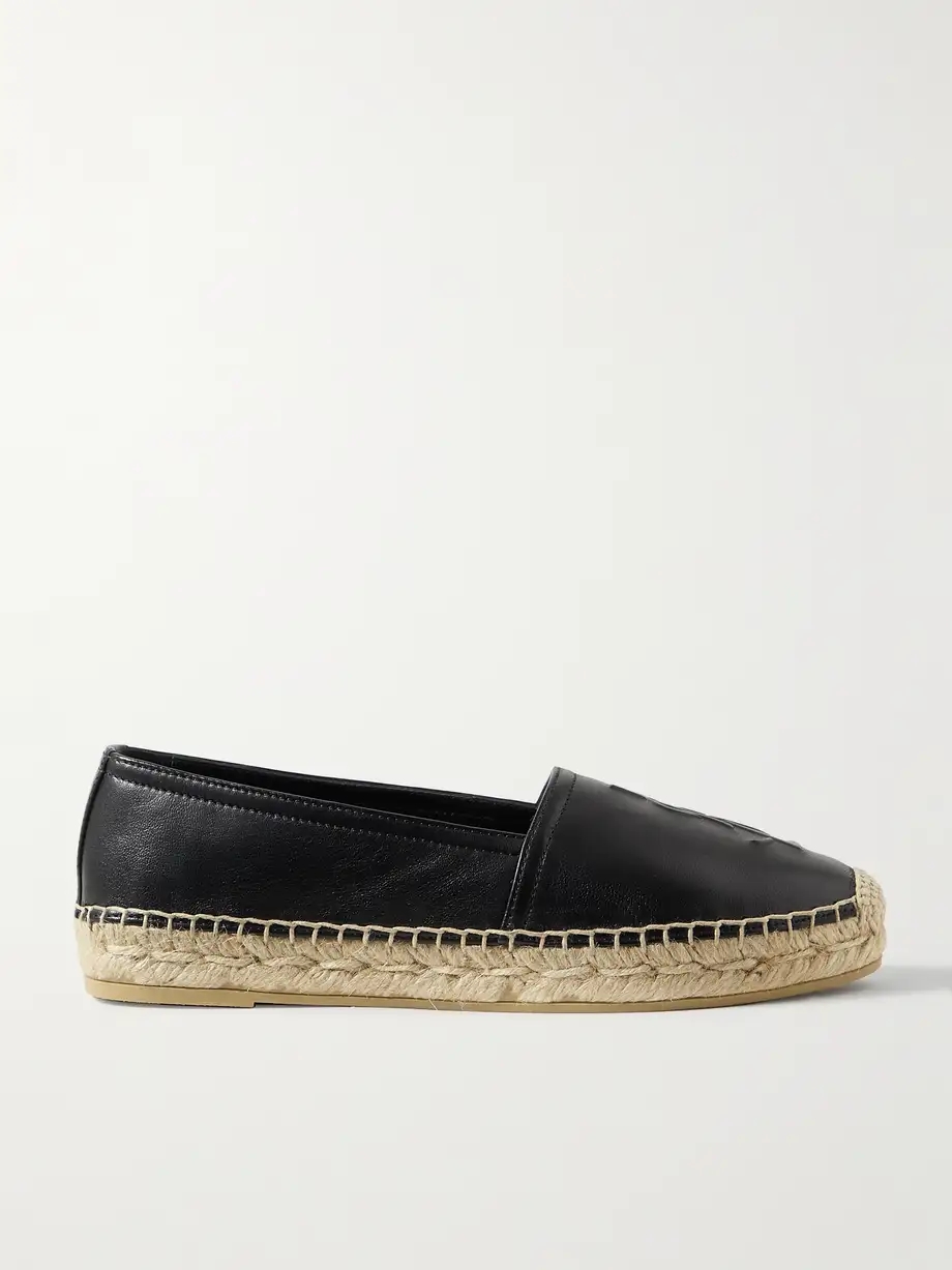 Logo-embossed leather espadrilles Logo-embossed leather espadrilles