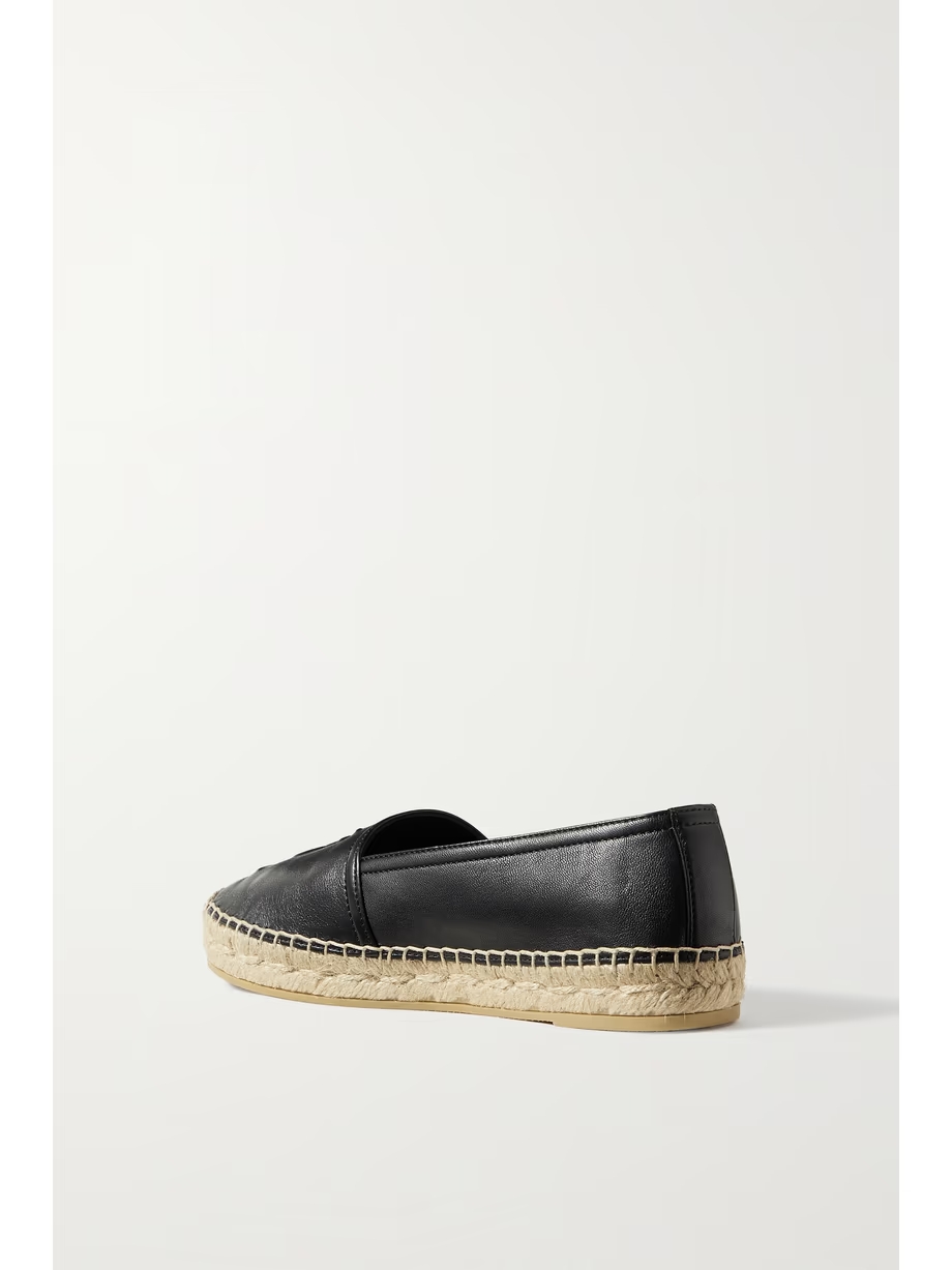 Logo-embossed leather espadrilles Logo-embossed leather espadrilles