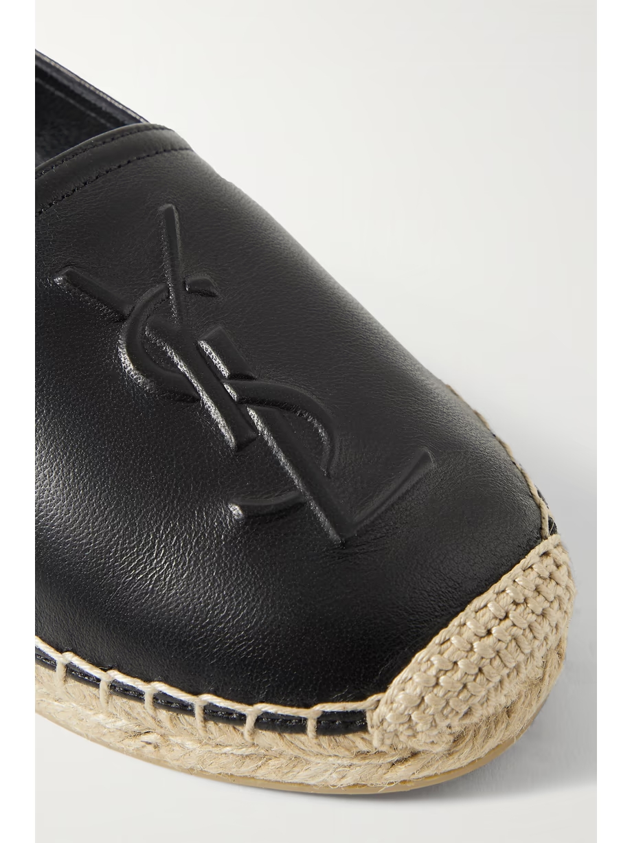 Logo-embossed leather espadrilles Logo-embossed leather espadrilles