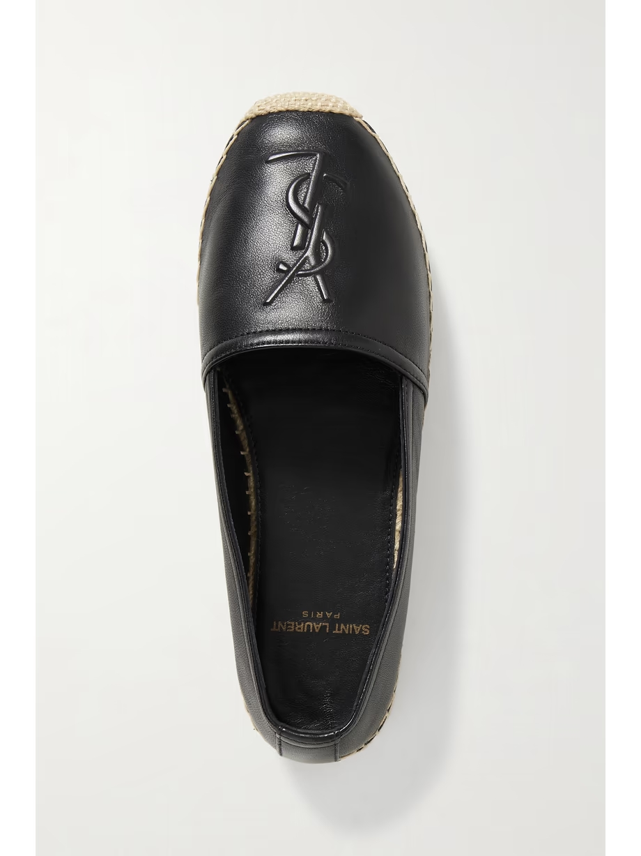 Logo-embossed leather espadrilles Logo-embossed leather espadrilles
