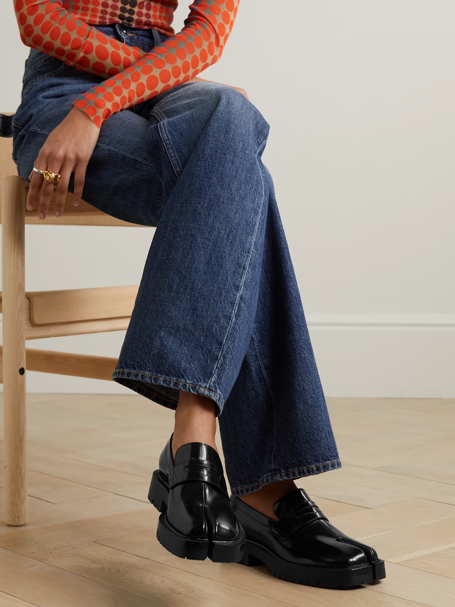 Tabi split-toe glossed-leather loafers Tabi split-toe glossed-leather loafers