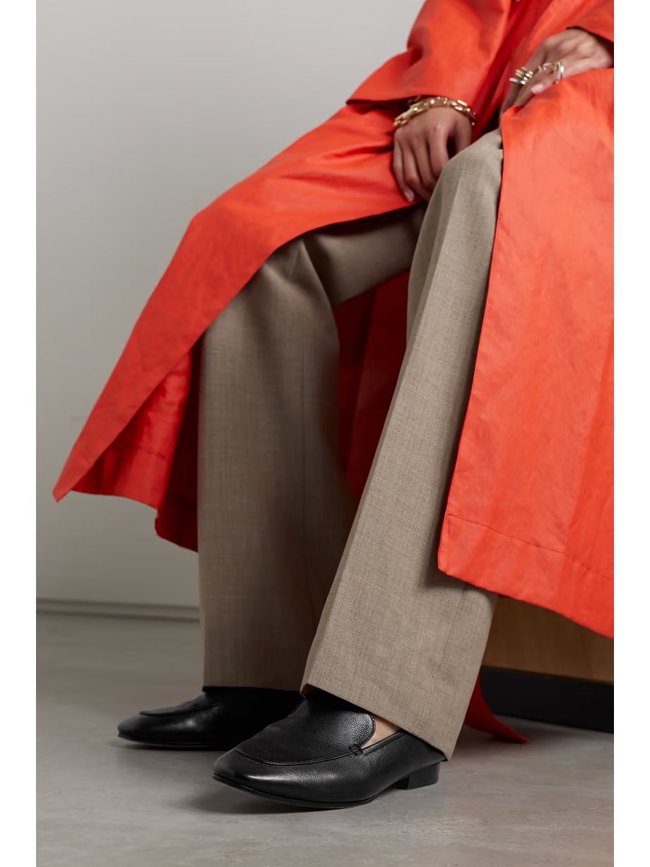 Adam textured-leather loafers Adam textured-leather loafers