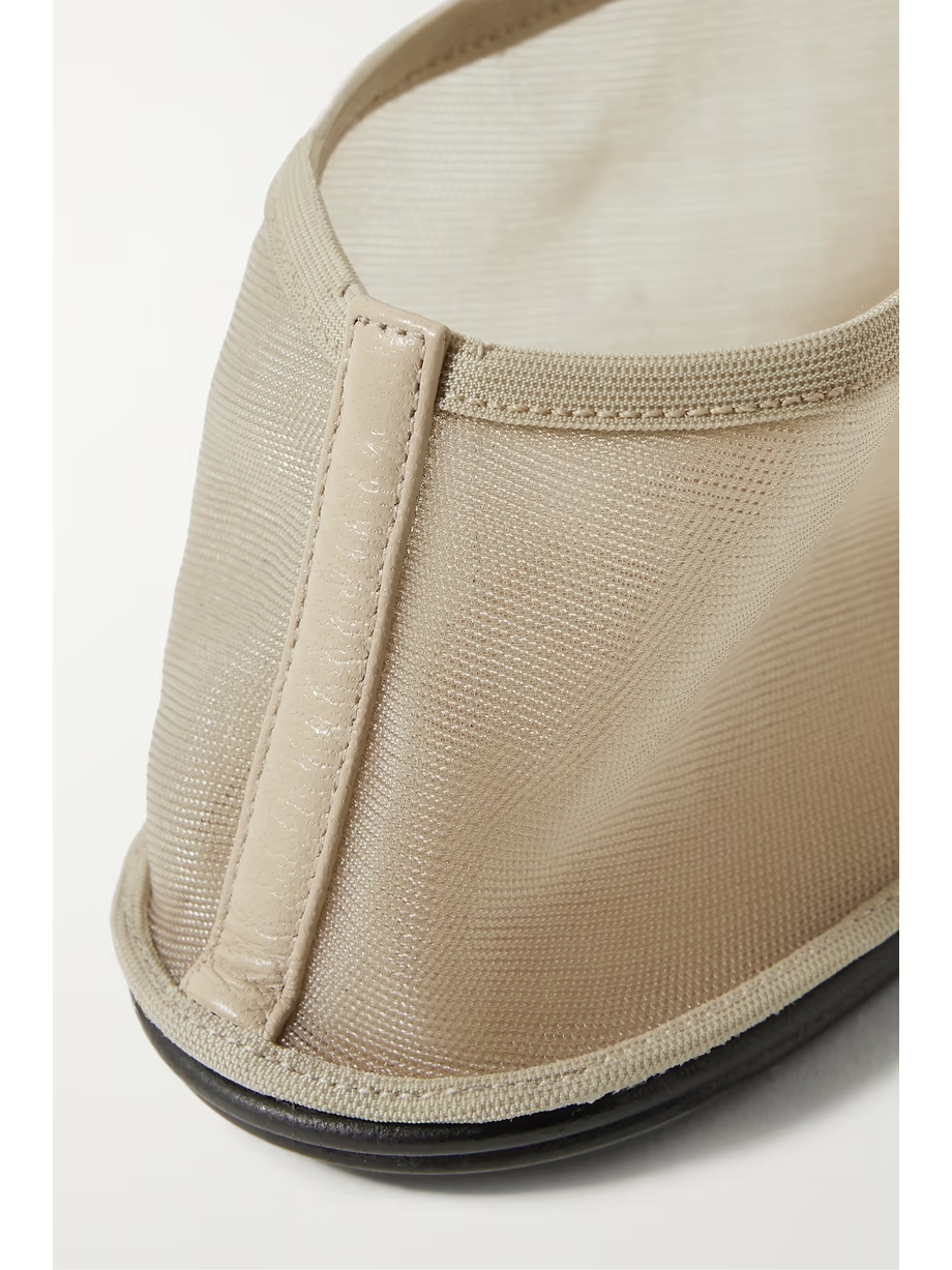 Sock leather-trimmed mesh flats Sock leather-trimmed mesh flats
