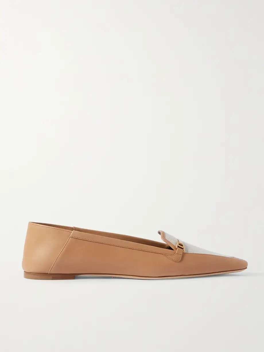 Chris two-tone embellished leather loafers Chris two-tone embellished leather loafers