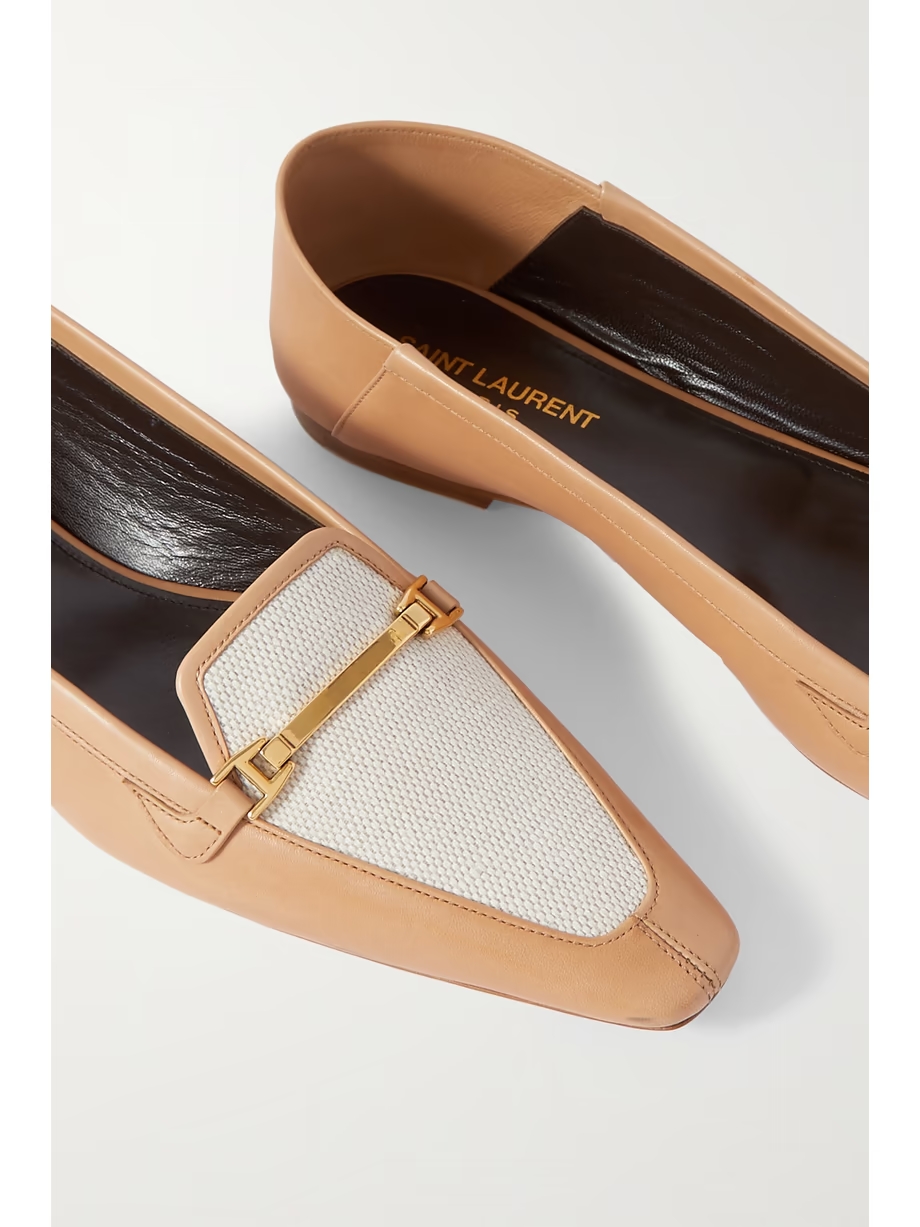 Chris two-tone embellished leather loafers Chris two-tone embellished leather loafers