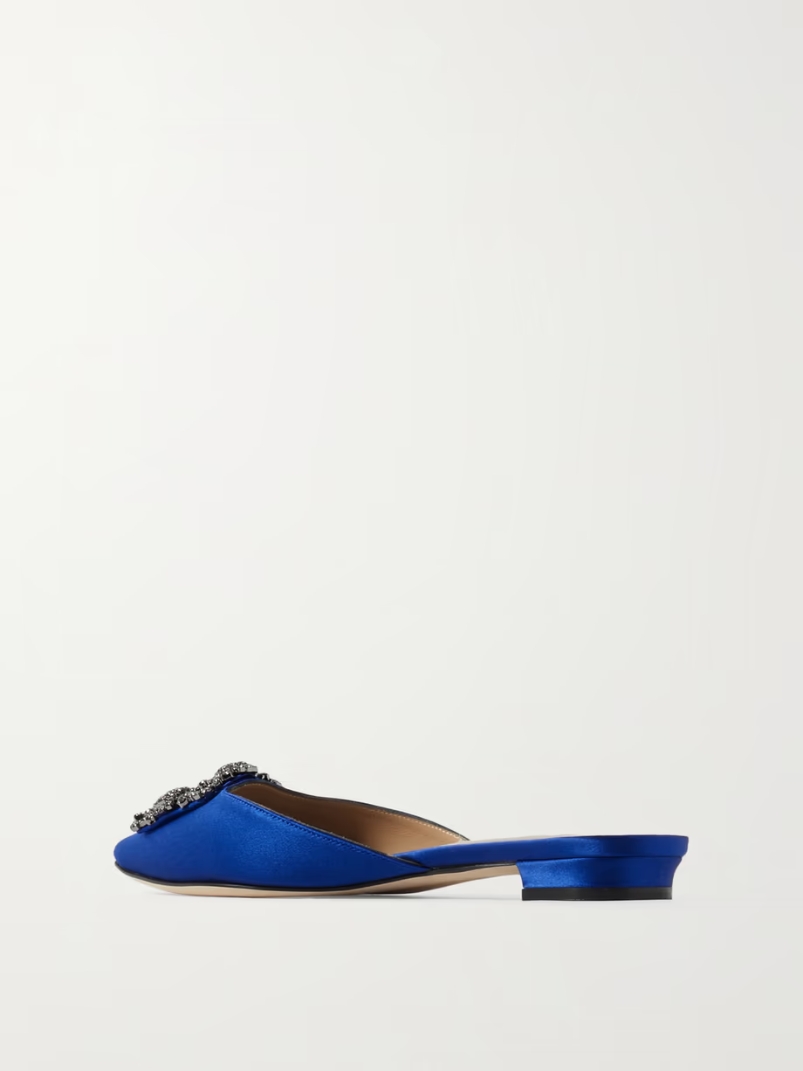 Hangisi embellished satin slippers Hangisi embellished satin slippers