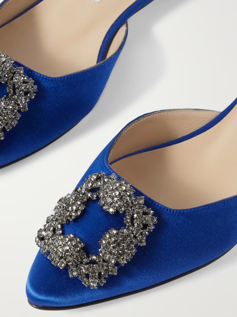 Hangisi embellished satin slippers Hangisi embellished satin slippers