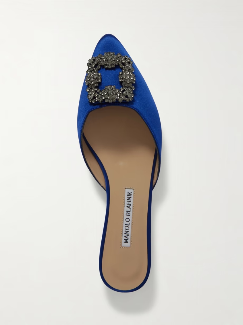 Hangisi embellished satin slippers Hangisi embellished satin slippers