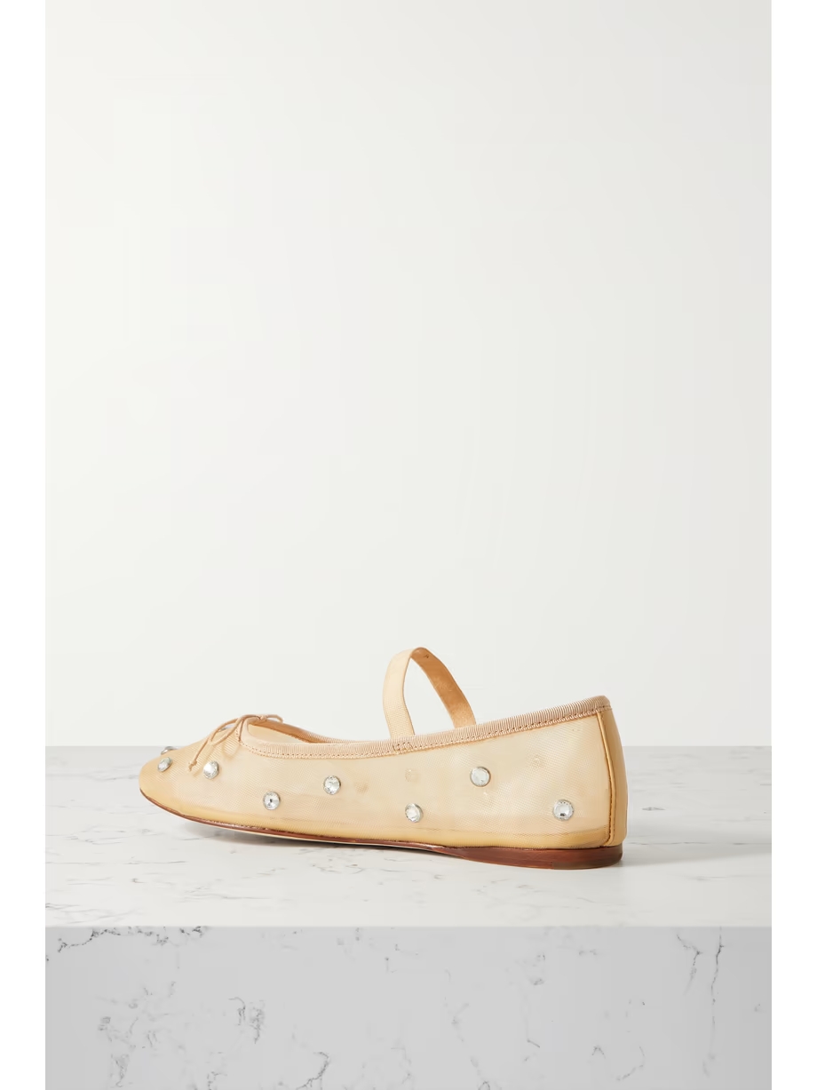 Leonie crystal-embellished mesh ballet flats Leonie crystal-embellished mesh ballet flats
