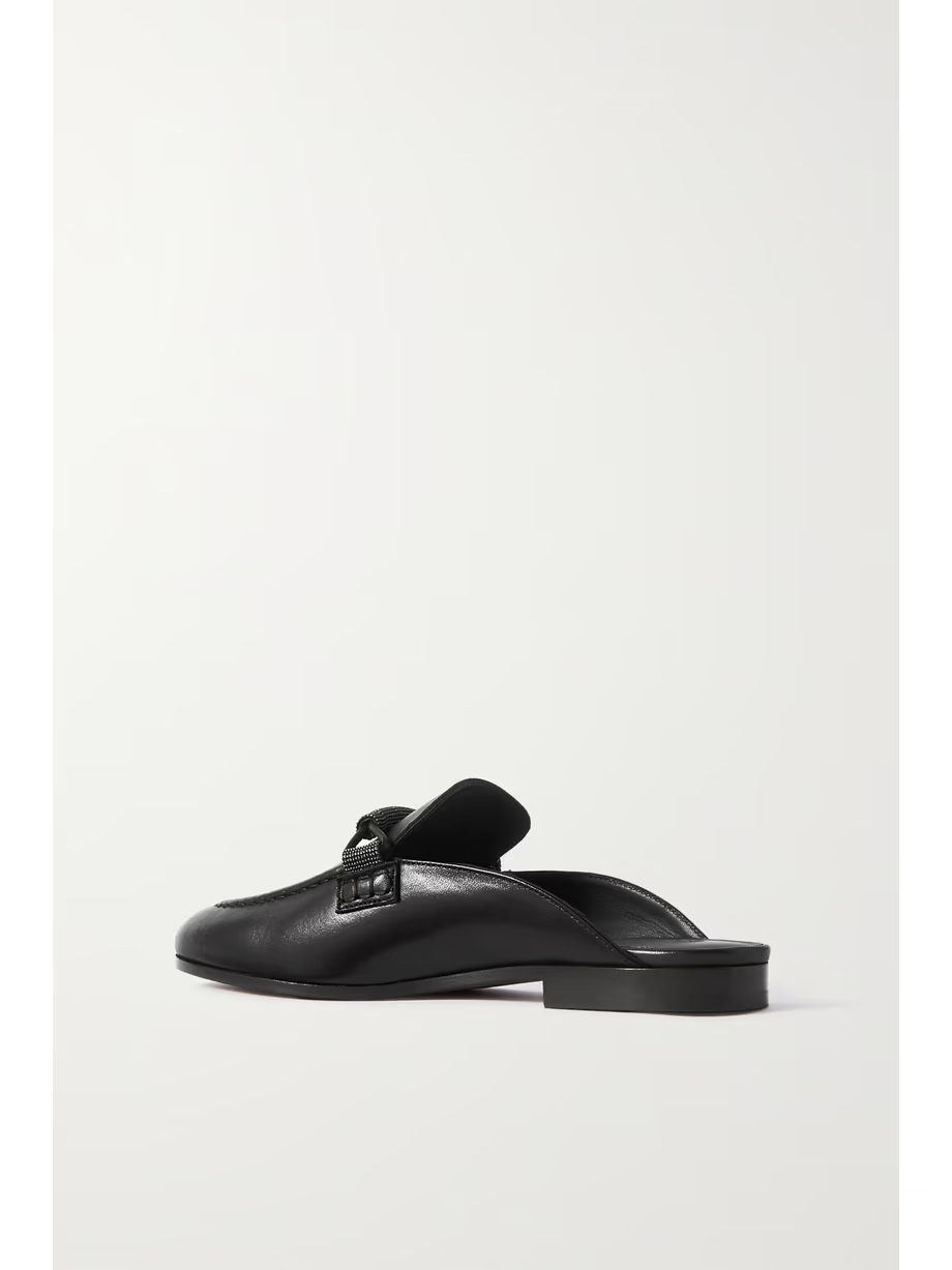 Bead-embellished leather slippers Bead-embellished leather slippers