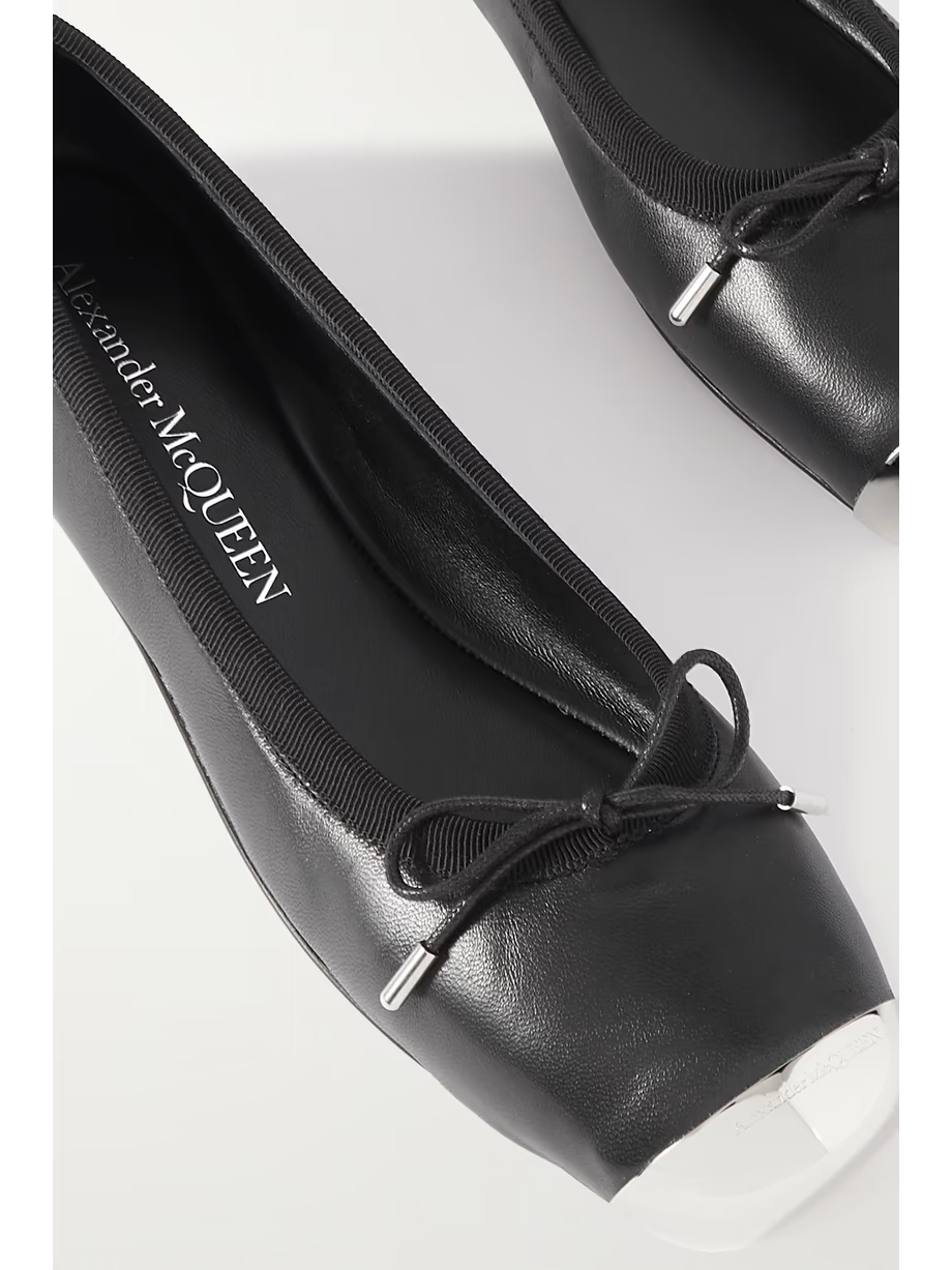 Punk embellished leather ballet flats Punk embellished leather ballet flats