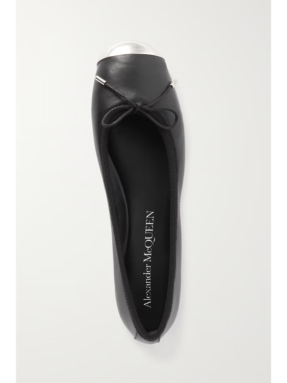 Punk embellished leather ballet flats Punk embellished leather ballet flats
