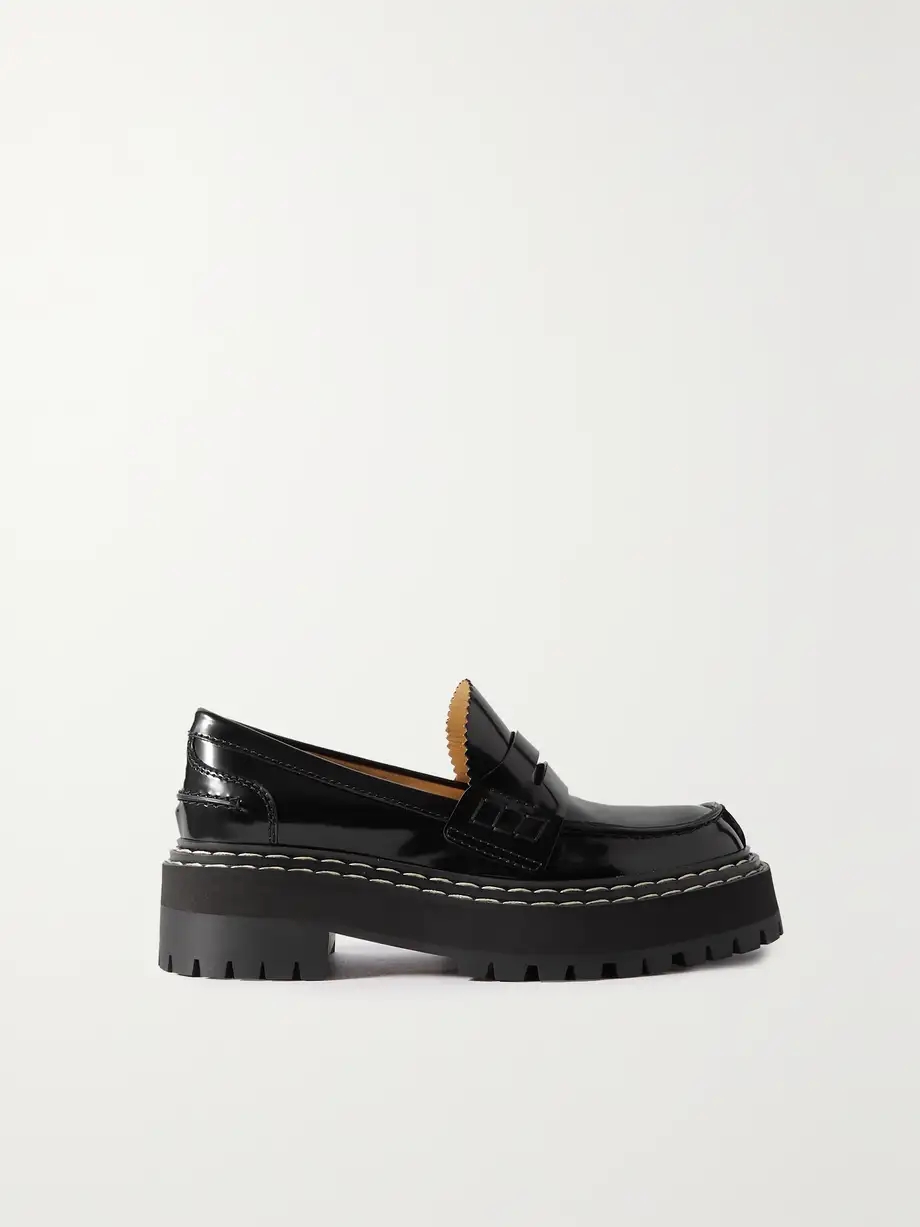 Patent-leather platform loafers Patent-leather platform loafers