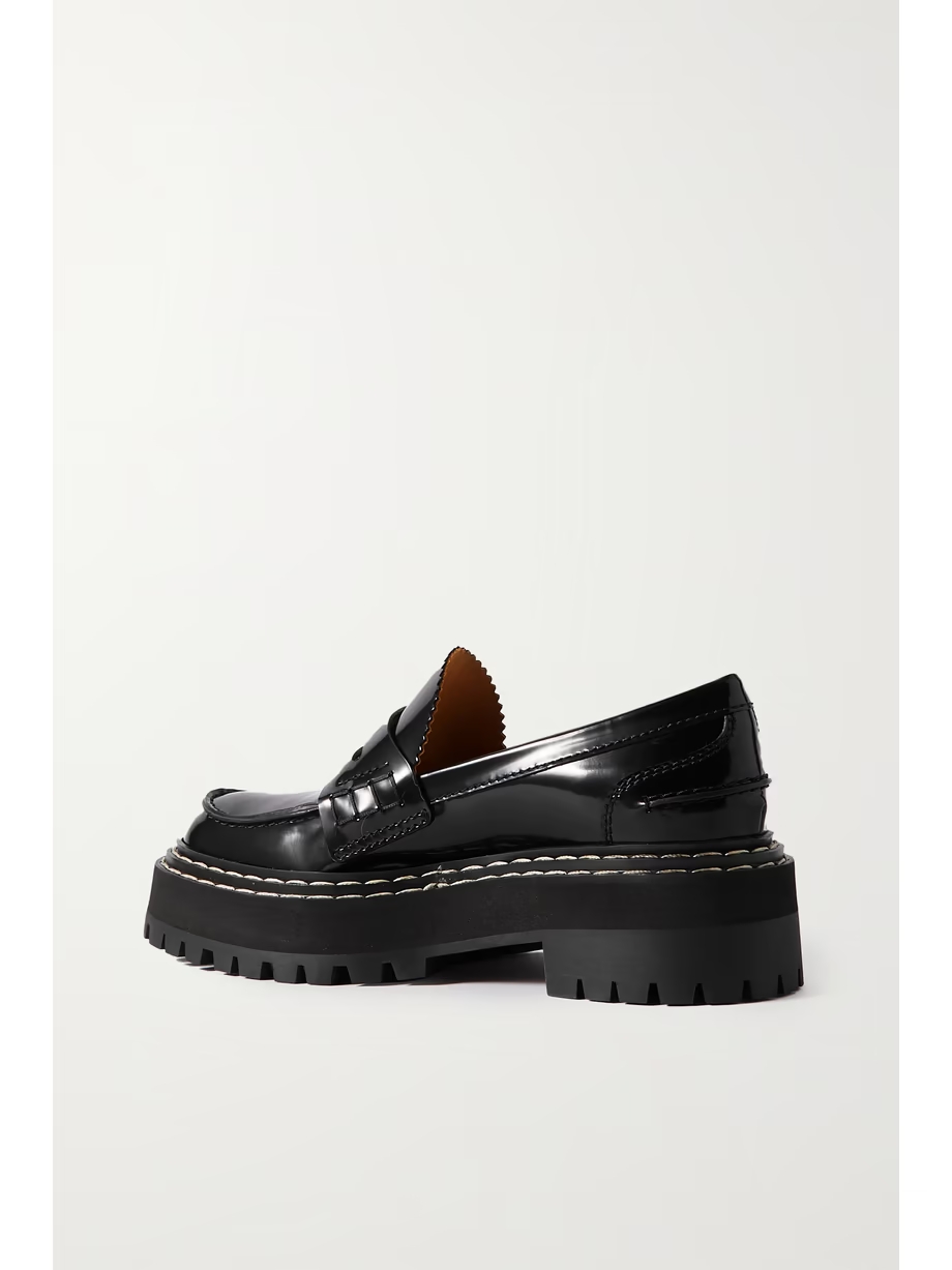 Patent-leather platform loafers Patent-leather platform loafers