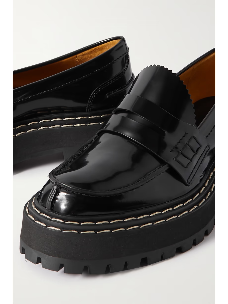 Patent-leather platform loafers Patent-leather platform loafers