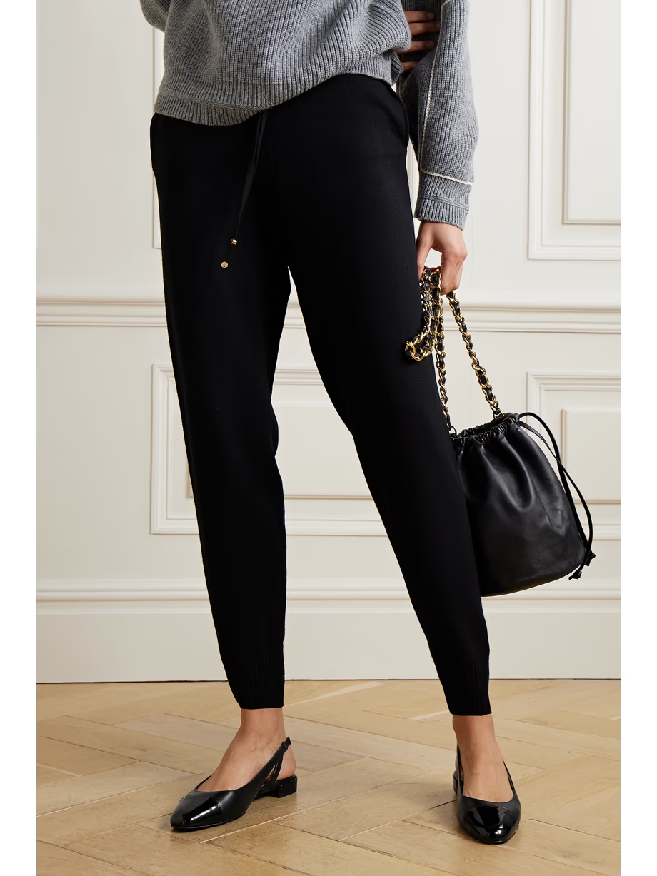 Patent-trimmed leather slingback flats Patent-trimmed leather slingback flats