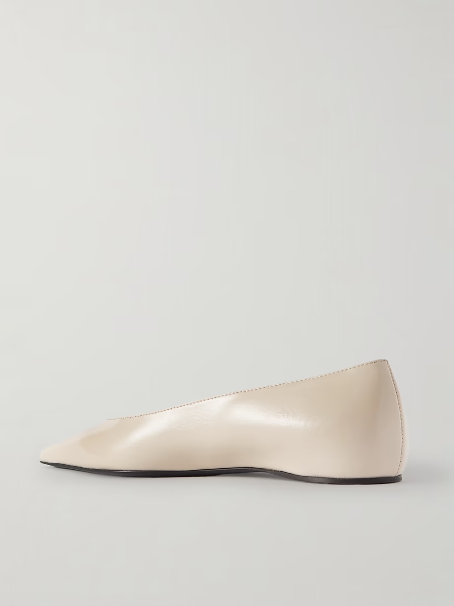 + NET SUSTAIN The Asymmetric Ballerina leather point-toe flats + NET SUSTAIN The Asymmetric Ballerina leather point-toe flats