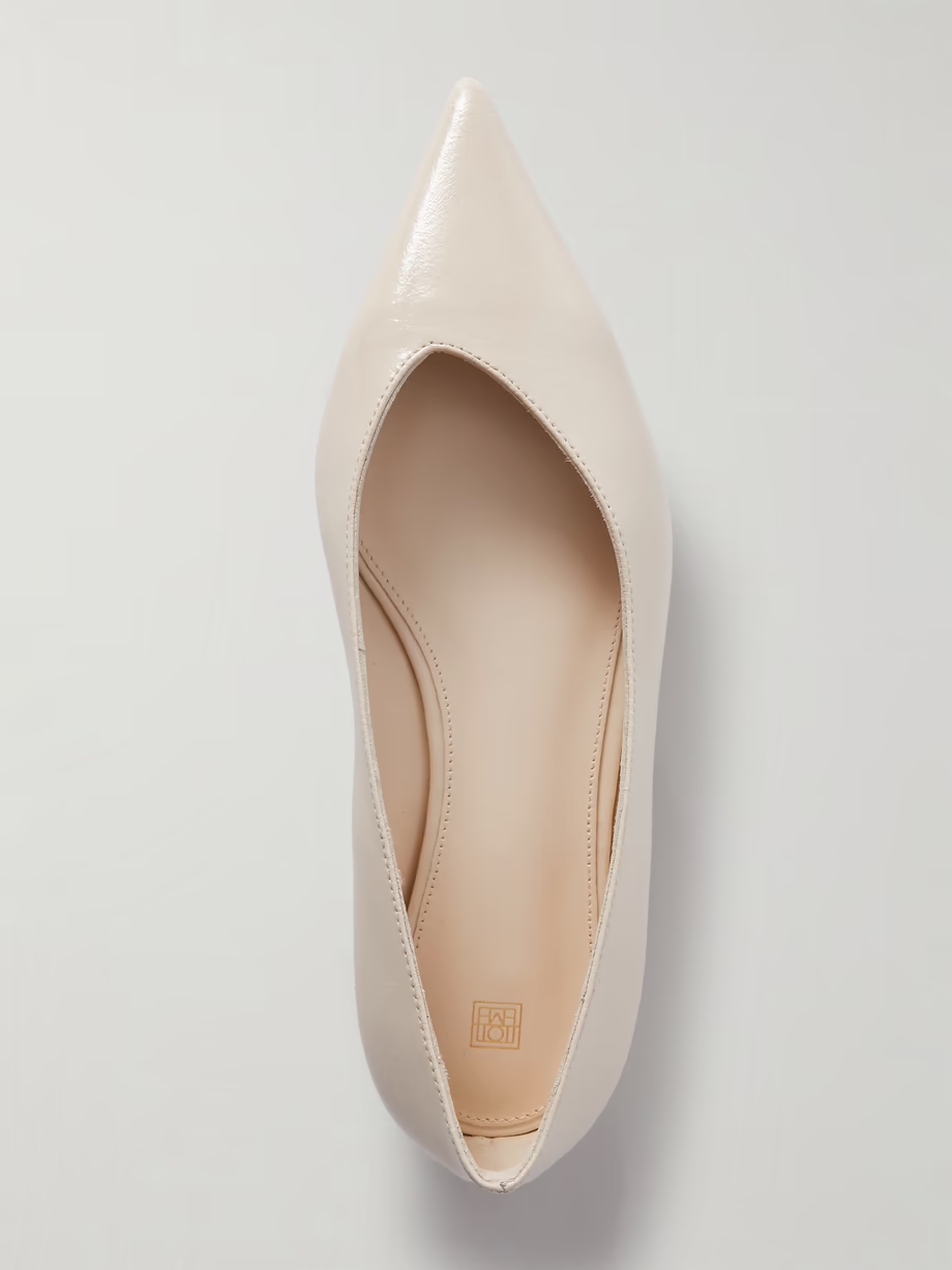 + NET SUSTAIN The Asymmetric Ballerina leather point-toe flats + NET SUSTAIN The Asymmetric Ballerina leather point-toe flats