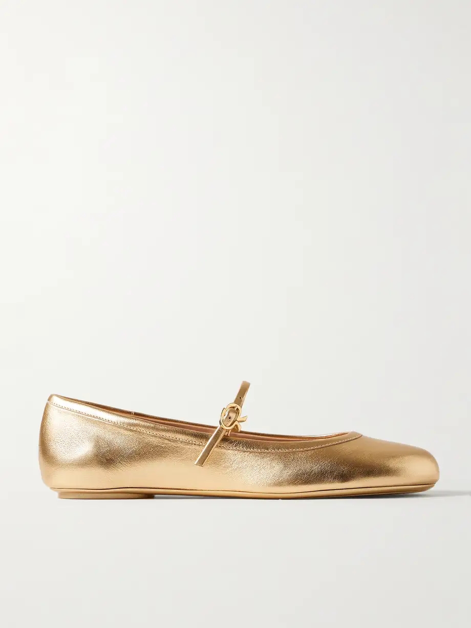 Carla metallic leather Mary Jane flats Carla metallic leather Mary Jane flats