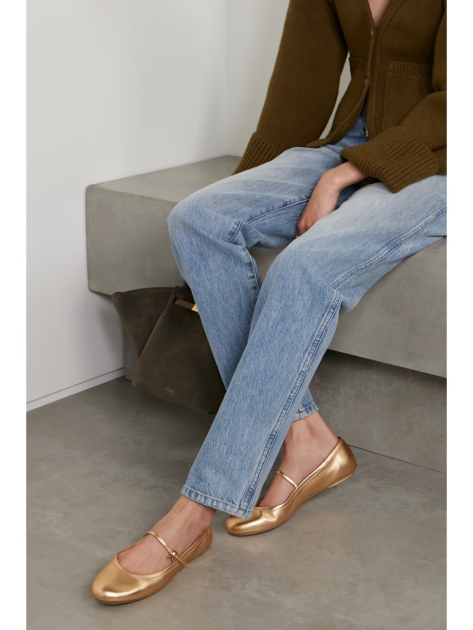 Carla metallic leather Mary Jane flats Carla metallic leather Mary Jane flats