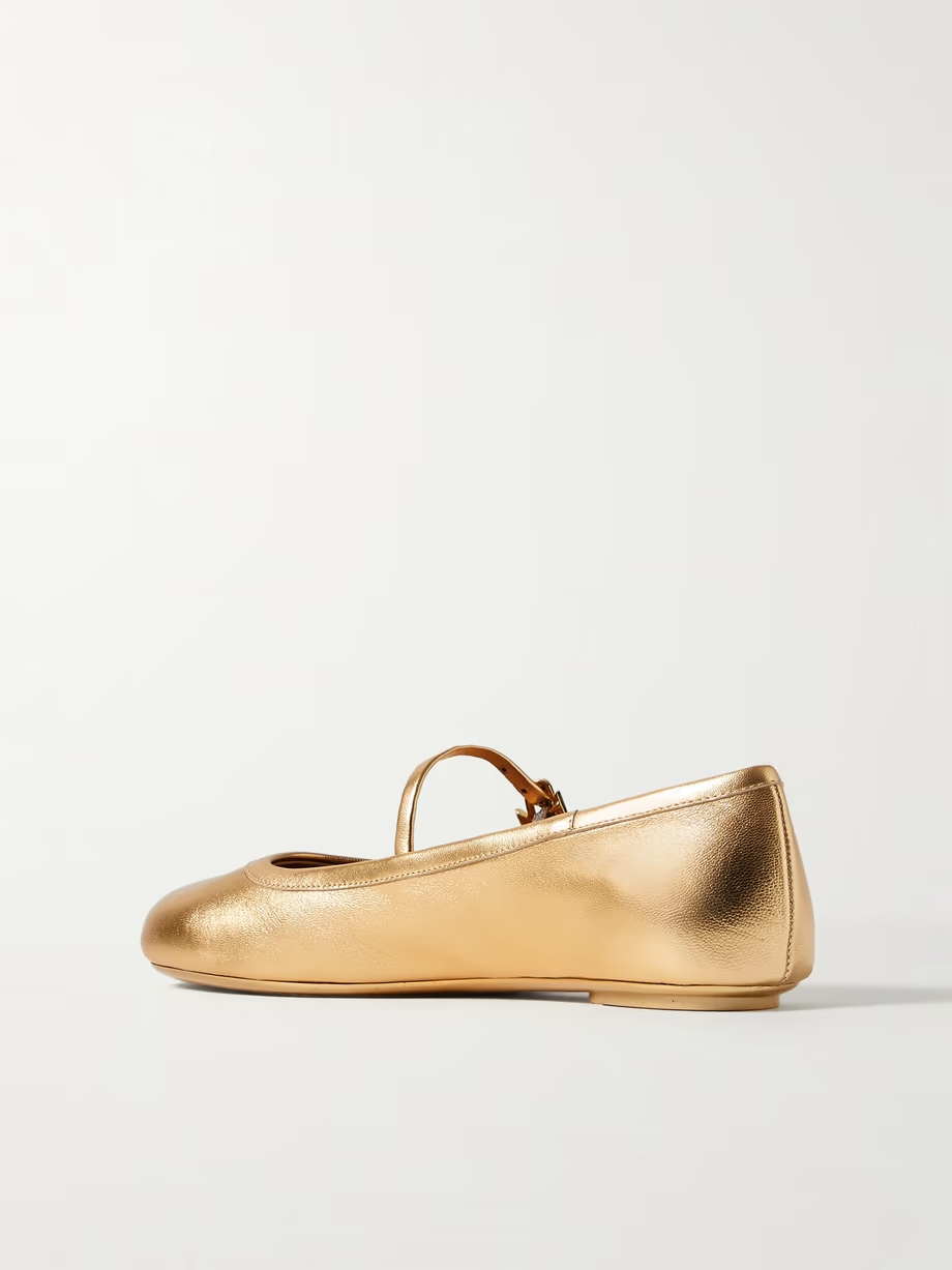 Carla metallic leather Mary Jane flats Carla metallic leather Mary Jane flats