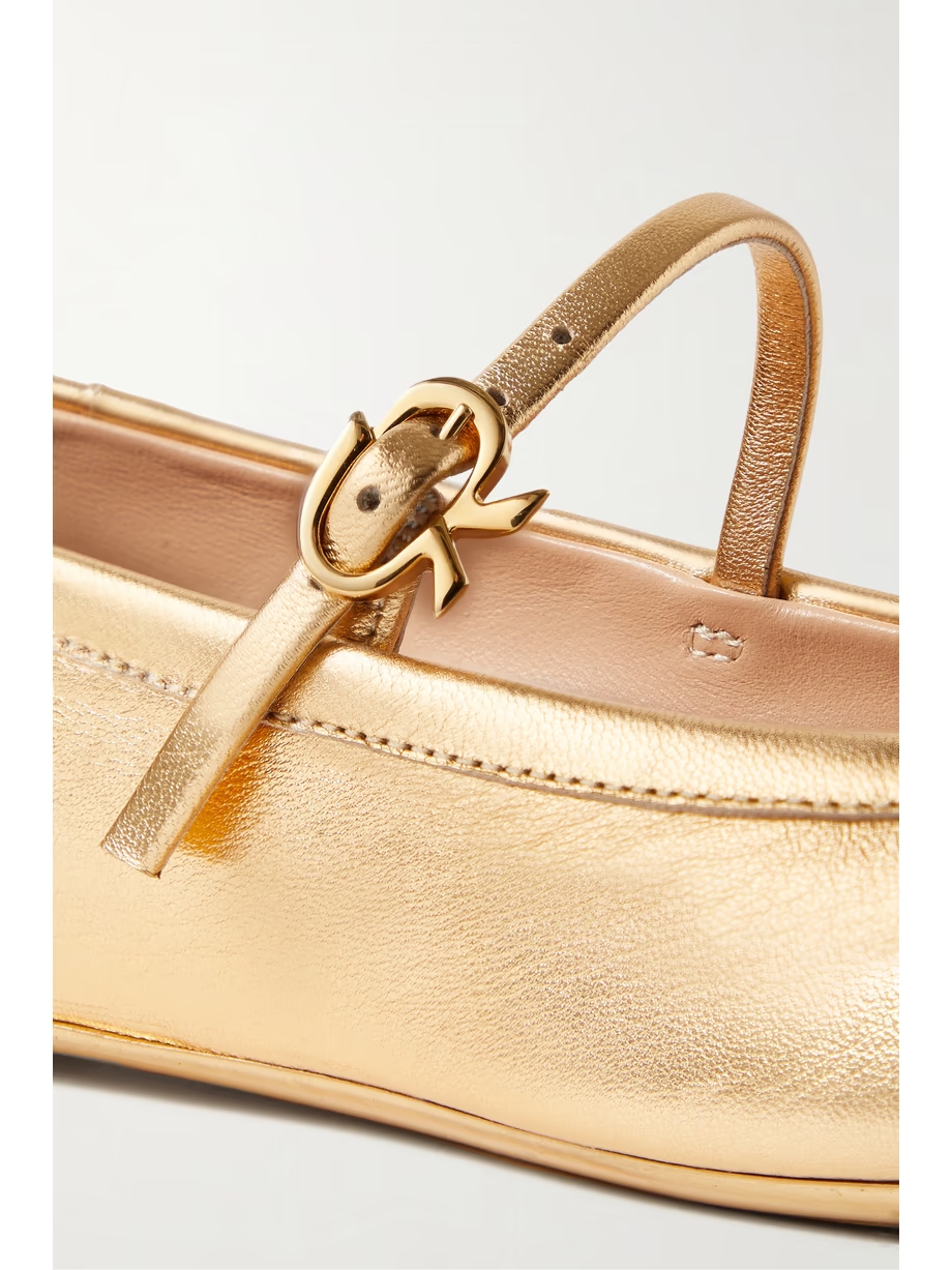 Carla metallic leather Mary Jane flats Carla metallic leather Mary Jane flats
