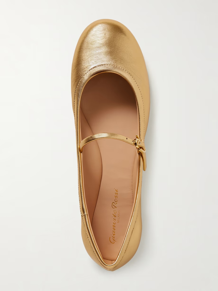 Carla metallic leather Mary Jane flats Carla metallic leather Mary Jane flats