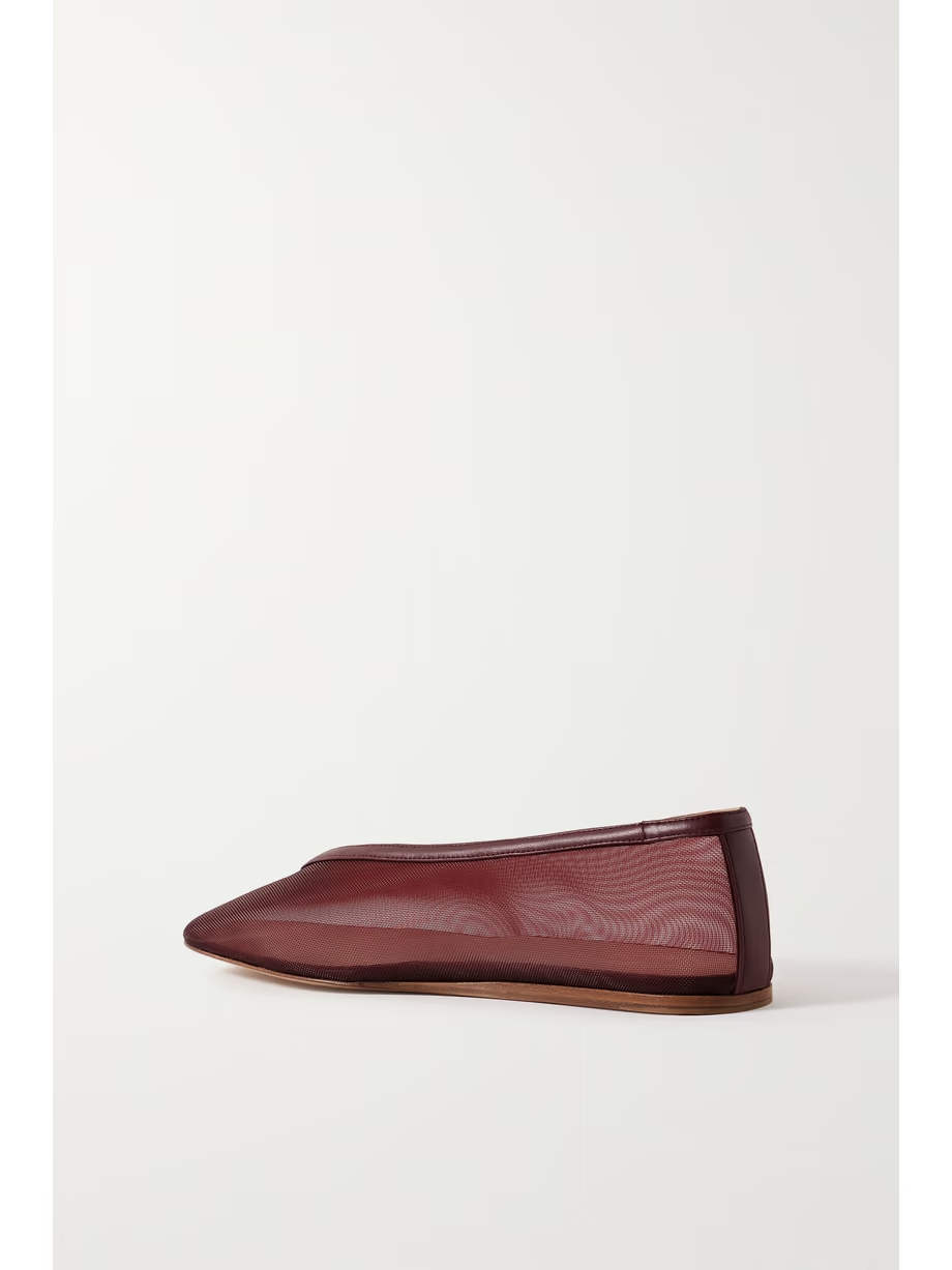 Luna leather-trimmed mesh ballet flats Luna leather-trimmed mesh ballet flats