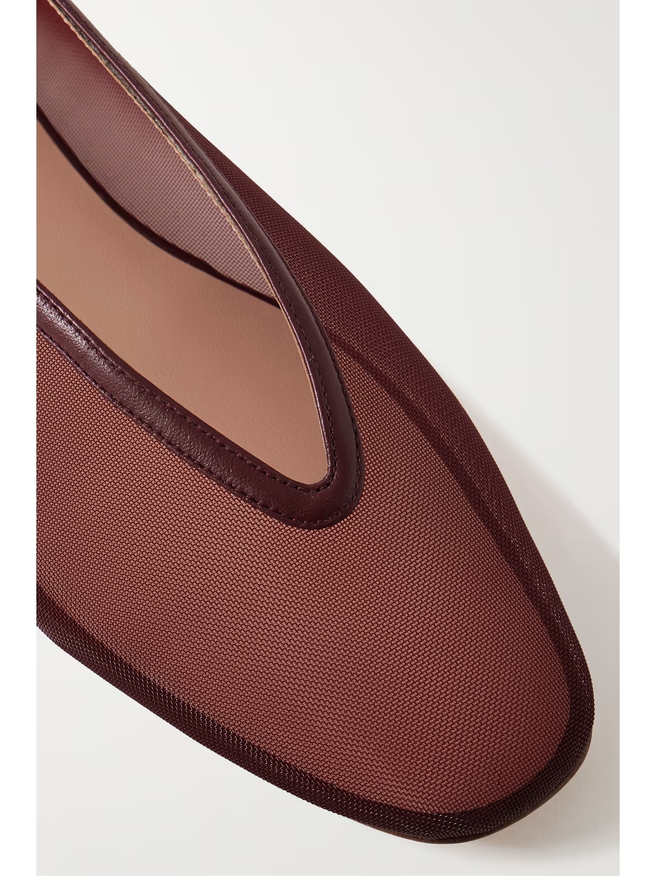 Luna leather-trimmed mesh ballet flats Luna leather-trimmed mesh ballet flats