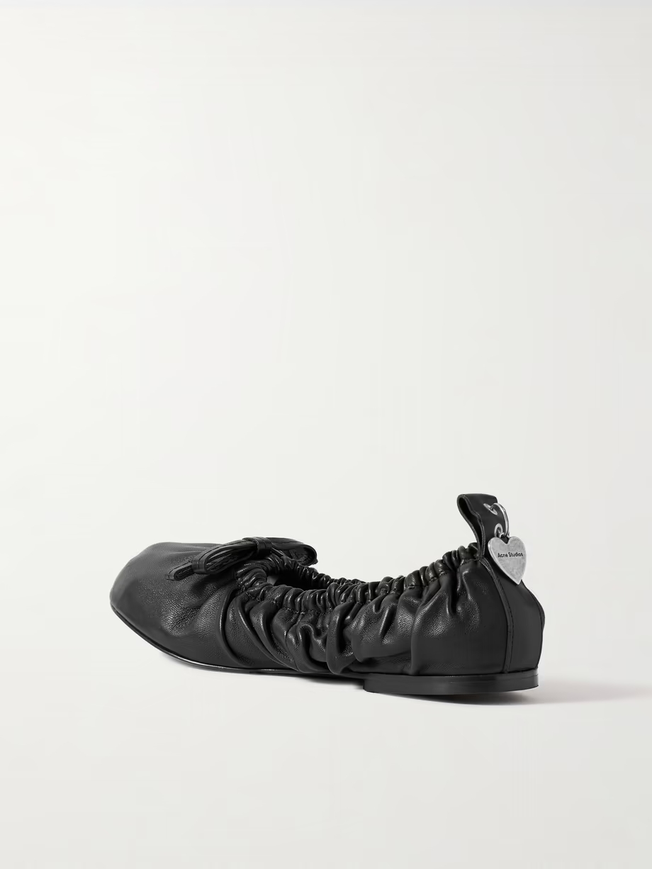 + NET SUSTAIN Ruched leather ballet flats + NET SUSTAIN Ruched leather ballet flats