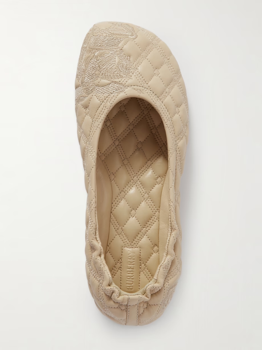 Embroidered quilted leather ballet flats Embroidered quilted leather ballet flats