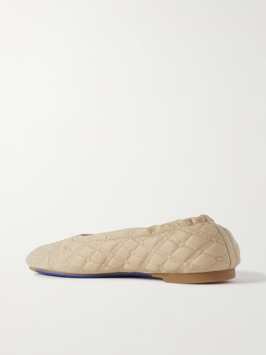 Embroidered quilted leather ballet flats Embroidered quilted leather ballet flats