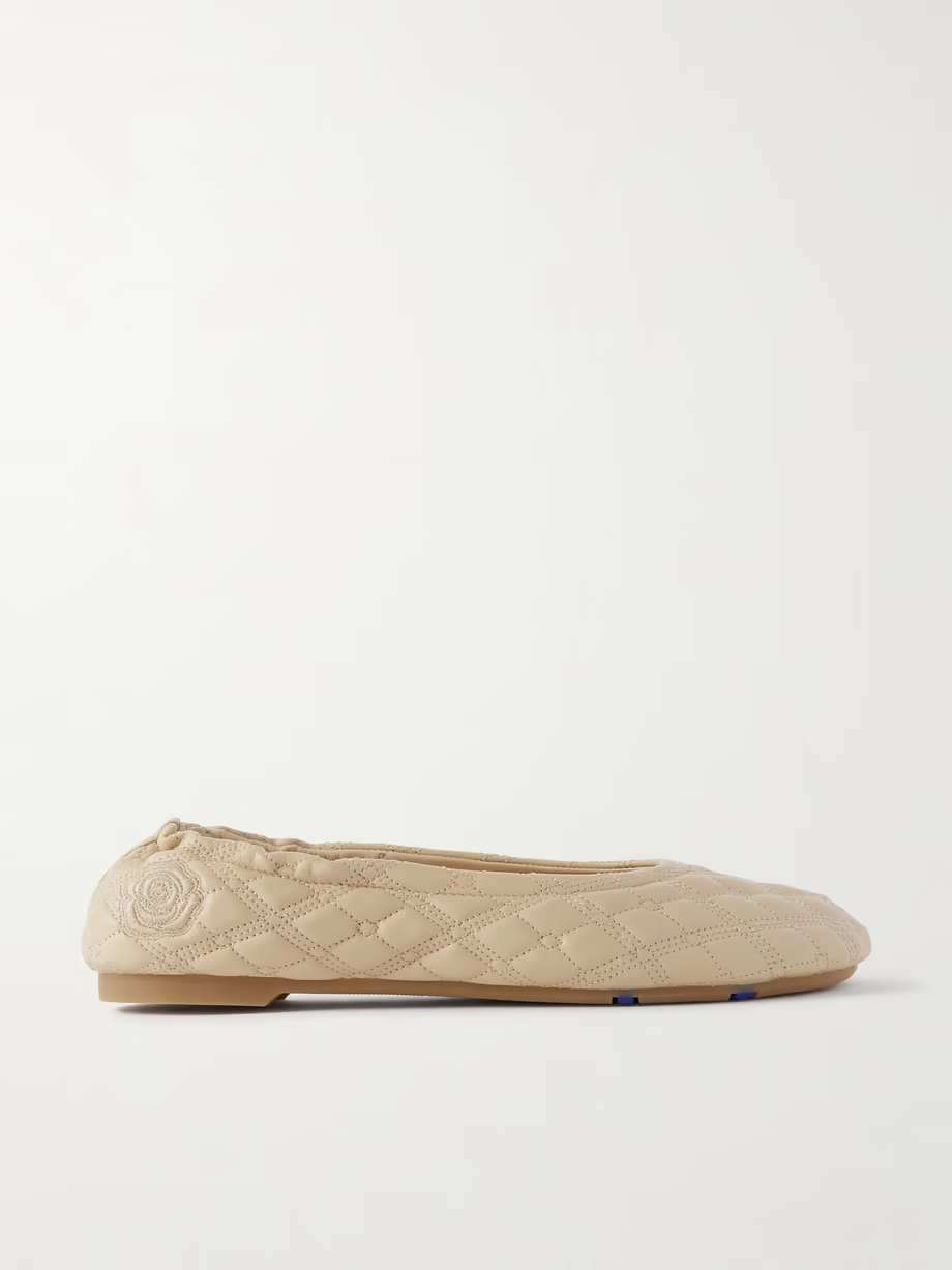 Embroidered quilted leather ballet flats Embroidered quilted leather ballet flats