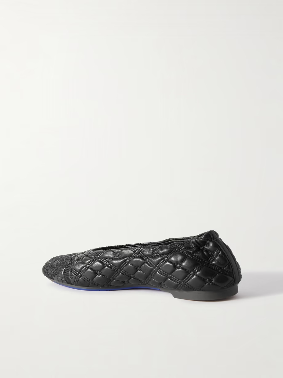 Embroidered quilted leather ballet flats Embroidered quilted leather ballet flats
