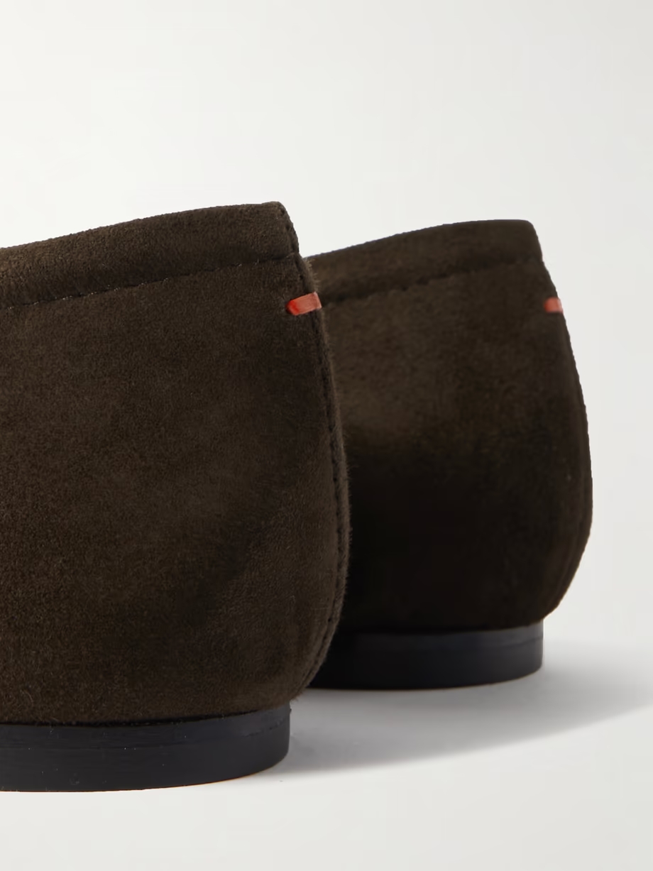 Delfina bow-detailed suede ballet flats Delfina bow-detailed suede ballet flats