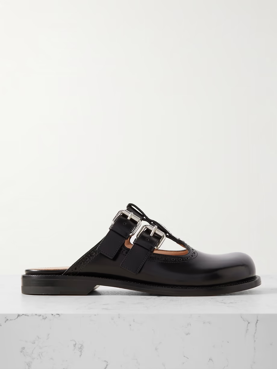 Campo buckled leather mules Campo buckled leather mules