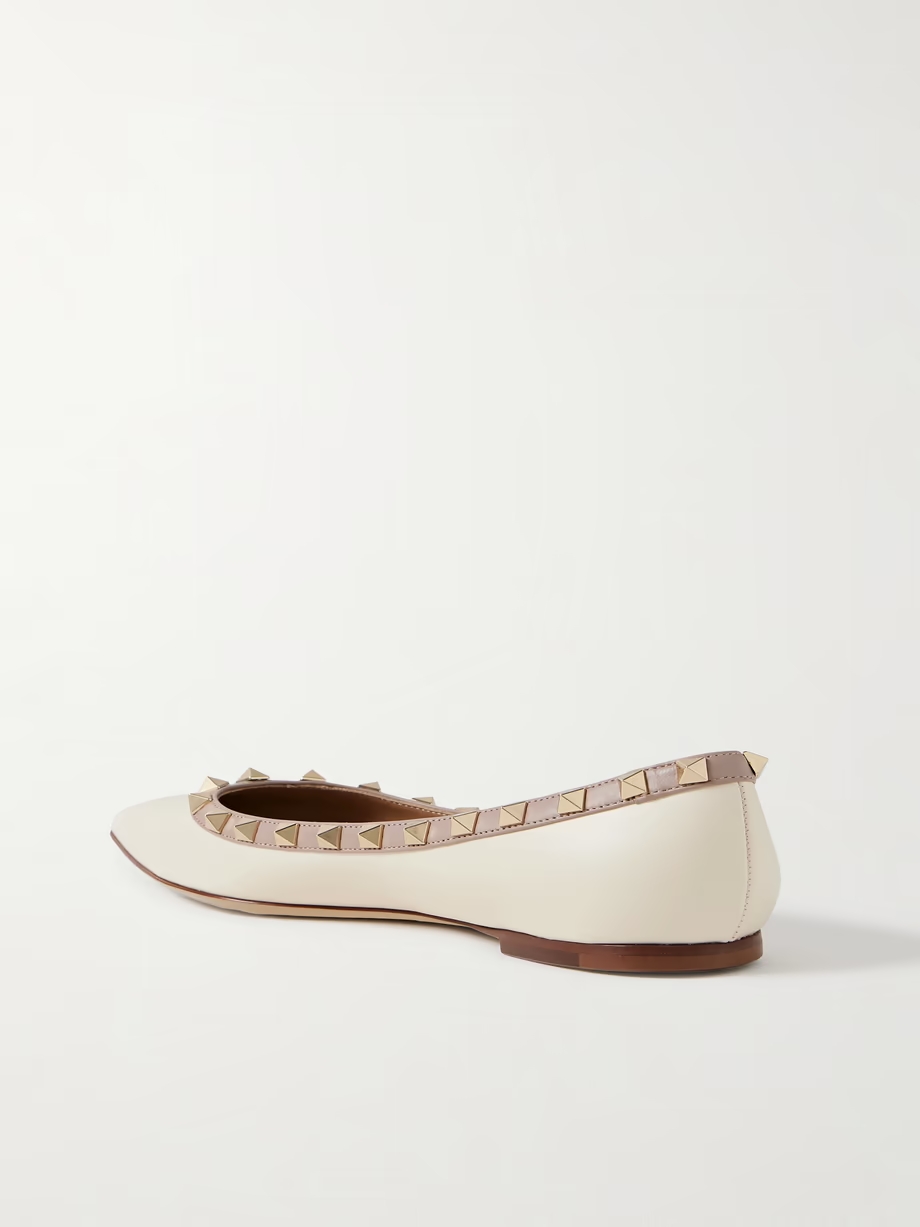 Rockstud leather point-toe flats Rockstud leather point-toe flats