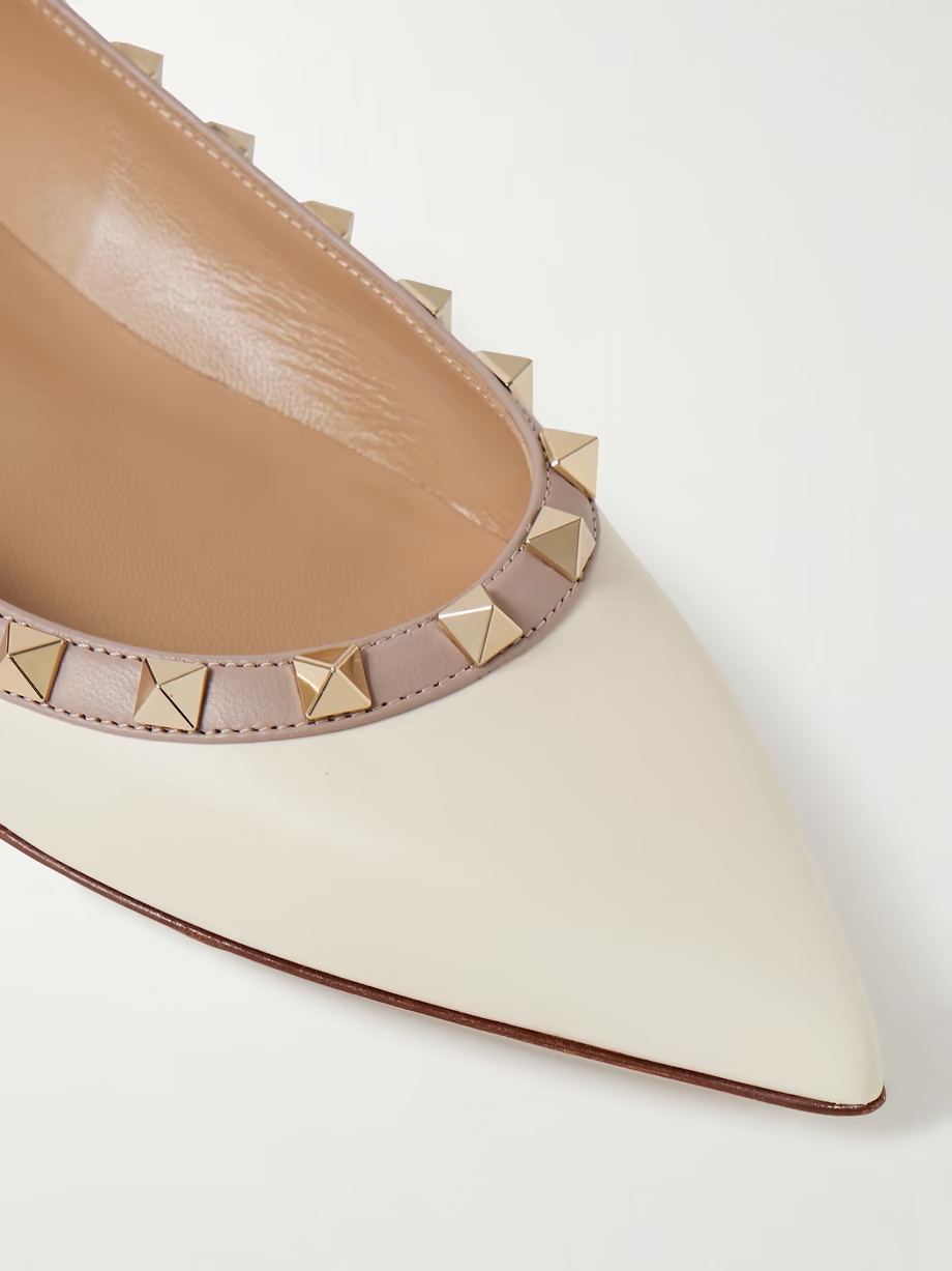 Rockstud leather point-toe flats Rockstud leather point-toe flats