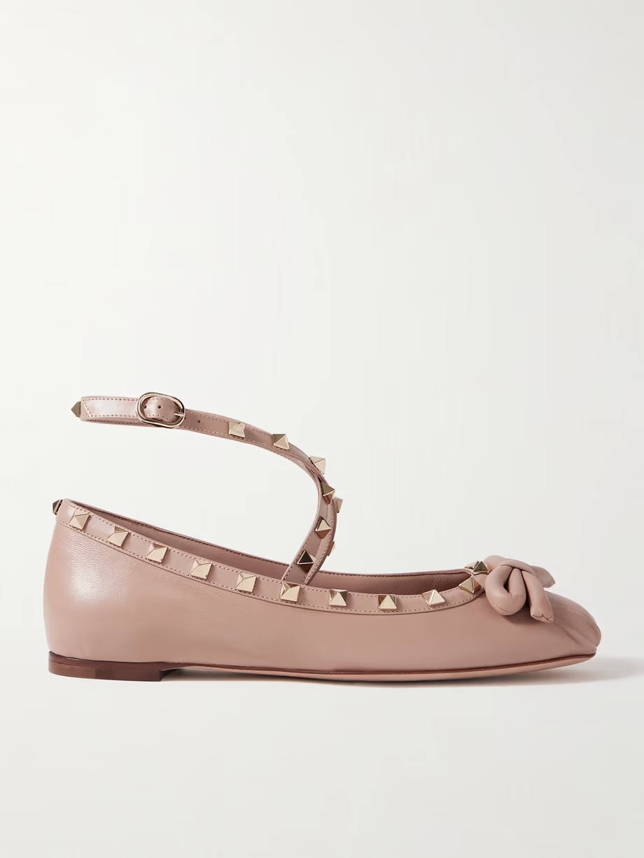 Rockstud leather ballet flats Rockstud leather ballet flats