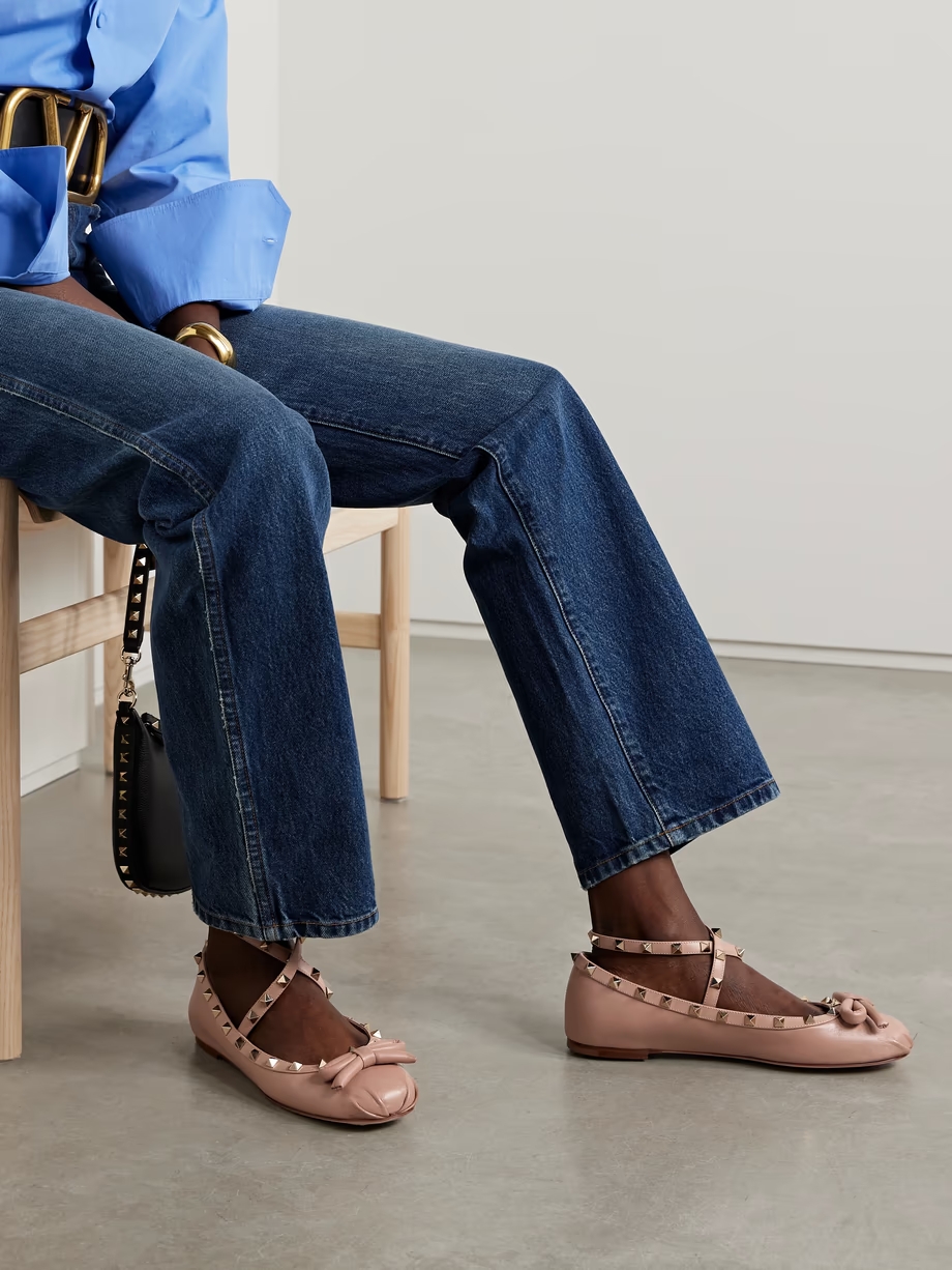 Rockstud leather ballet flats Rockstud leather ballet flats