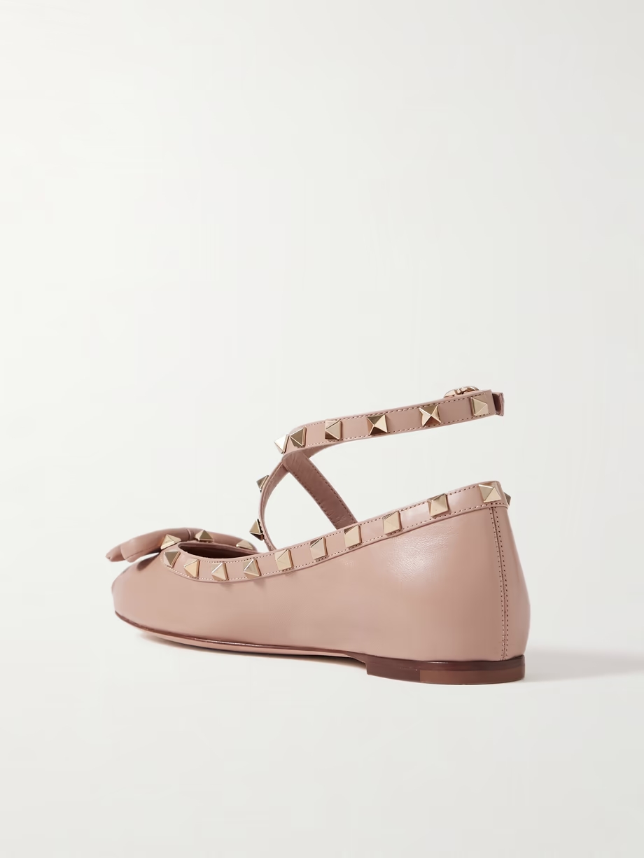 Rockstud leather ballet flats Rockstud leather ballet flats