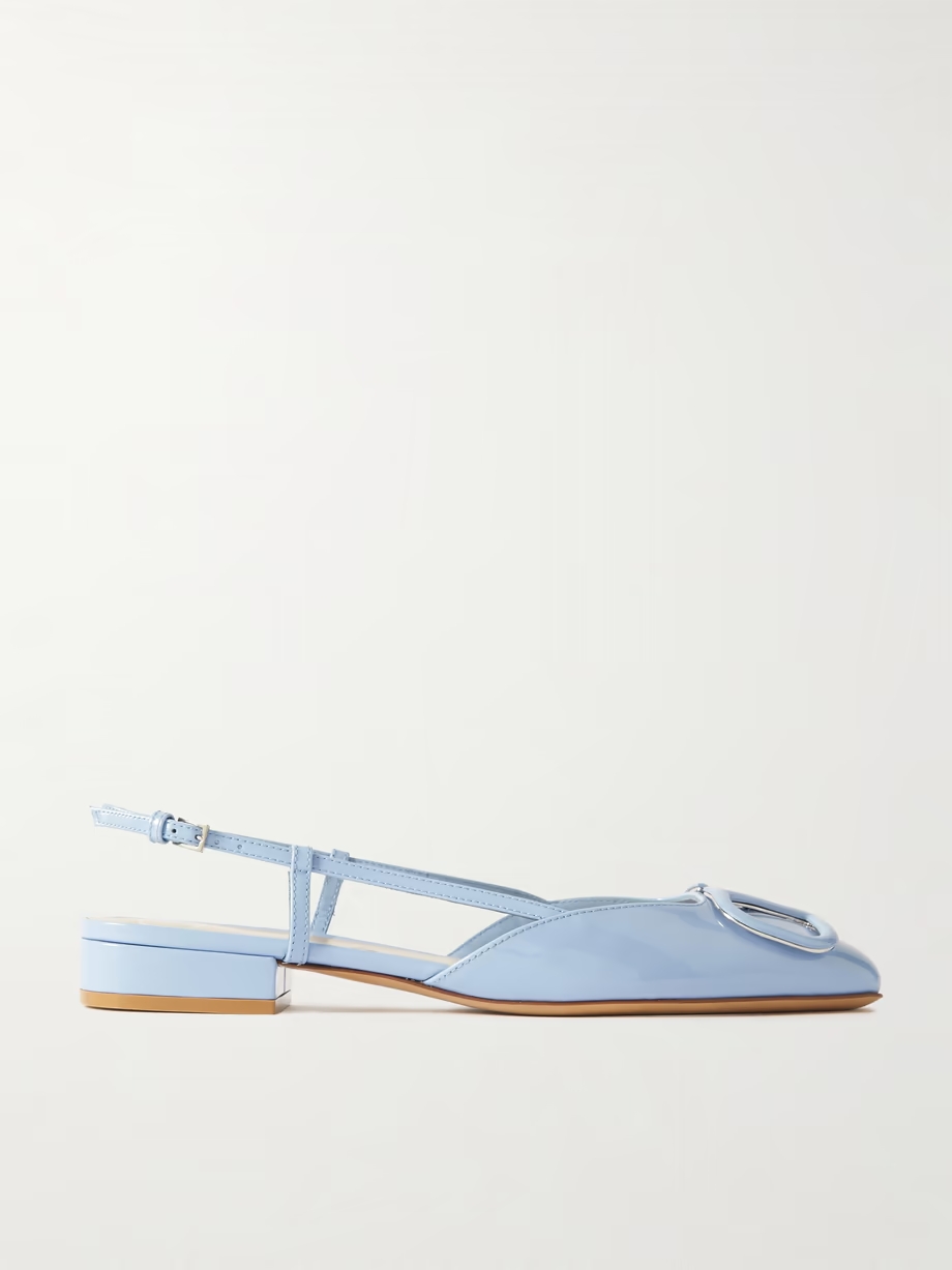 VLOGO 20 patent-leather slingback flats VLOGO 20 patent-leather slingback flats