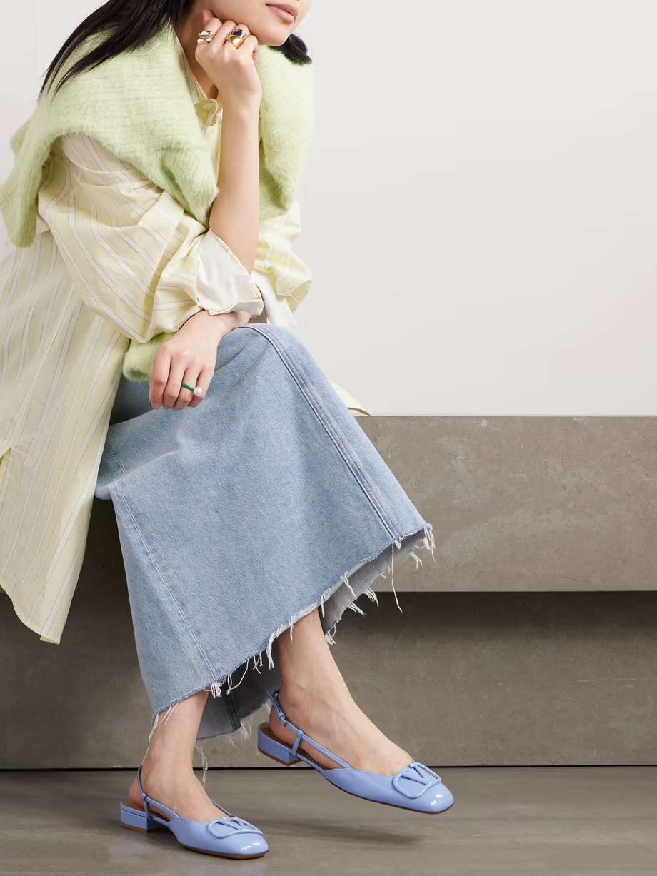 VLOGO 20 patent-leather slingback flats VLOGO 20 patent-leather slingback flats