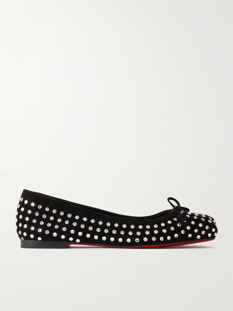 Mamadrague crystal-embellished suede ballet flats Mamadrague crystal-embellished suede ballet flats