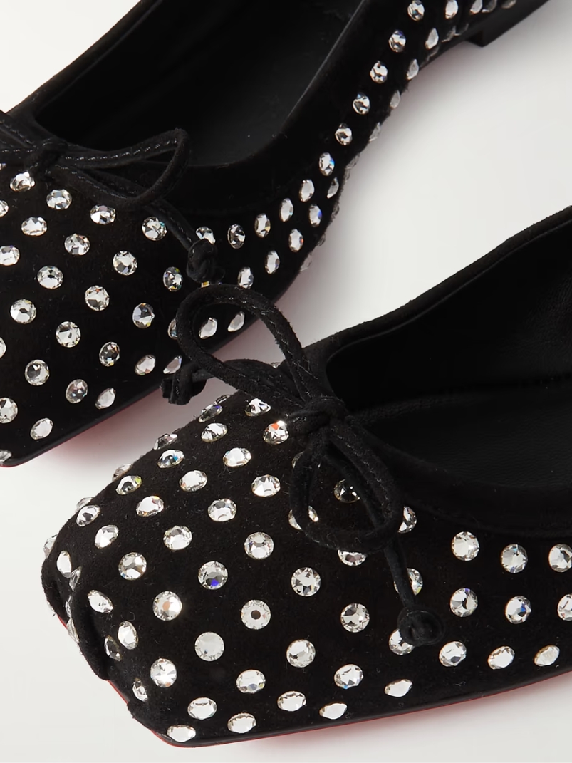 Mamadrague crystal-embellished suede ballet flats Mamadrague crystal-embellished suede ballet flats